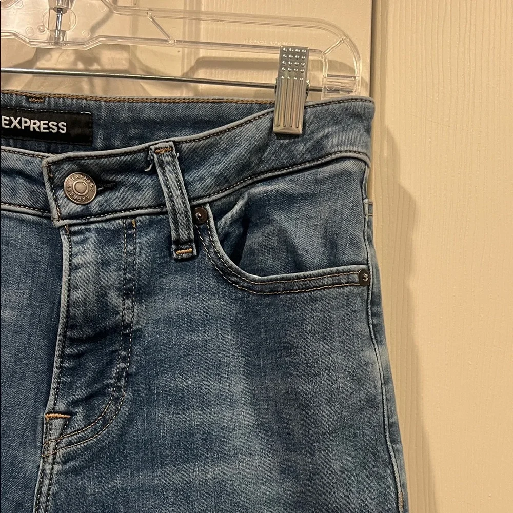 Express Dark Blue Straight Leg Jeans